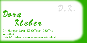 dora kleber business card